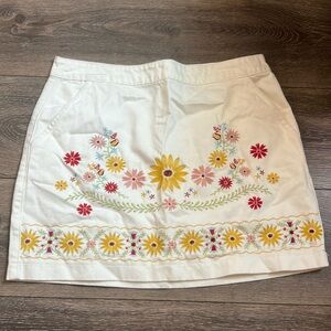 White floral skirt